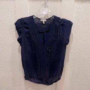 Joie navy blue silk top-Size XS (fits up to Sz S)